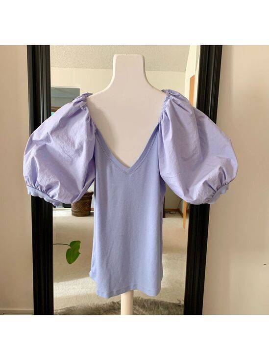 a loves a Tops - Blue Puffy Sleeve Shirt